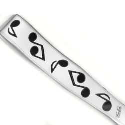 Earth 3 SRV Vaughan musical notes leather guitar strap WHITE
